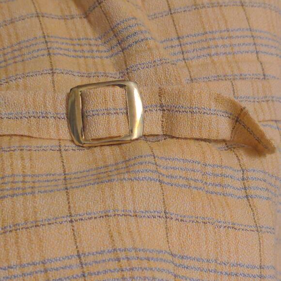 Bogner Womens Suit Vest Yellow Blue Linen Wool Tie Back Sleeveless Buttons 6 - Picture 5 of 8